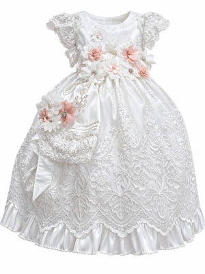 Batita de bautizo CL287 blanca para niña
