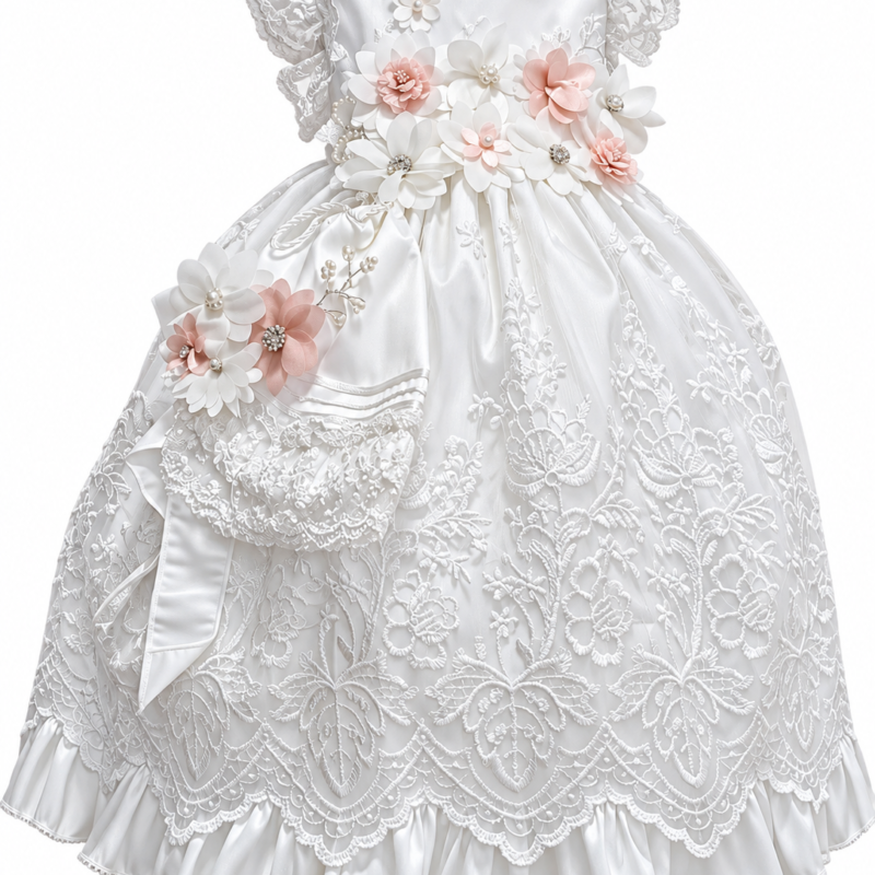Batita de bautizo CL287 blanca para niña