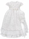 Ropón de bautizo Laila blanco para niña – vestido corto
