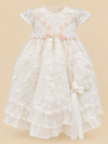 Ropón de bautizo Laila beige para niña – vestido corto