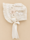 Ropón de bautizo Roberta beige para niña – gorrito