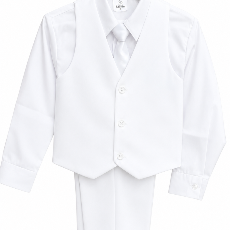 Traje formal blanco para niño – foto 4