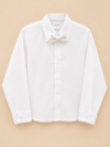 Camisa blanca del traje de lino beige Monin