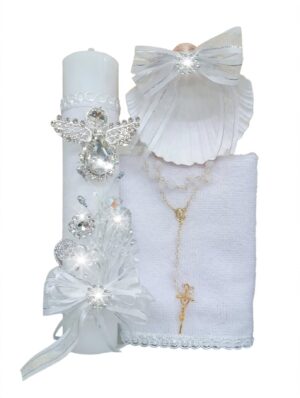 Juego de vela para bautizo Ángel Lágrima de Cristal